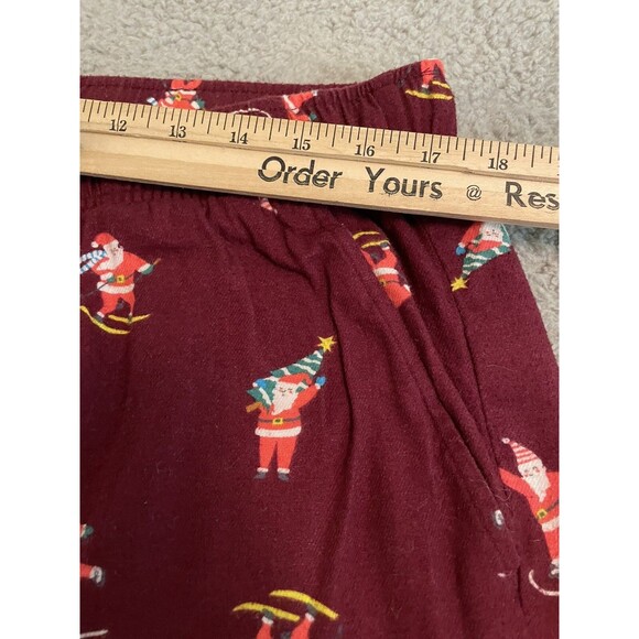 Old Navy L Large Red Santa Flannel Drawstring Cotton Pajama Lounge Pants - Picture 6 of 7